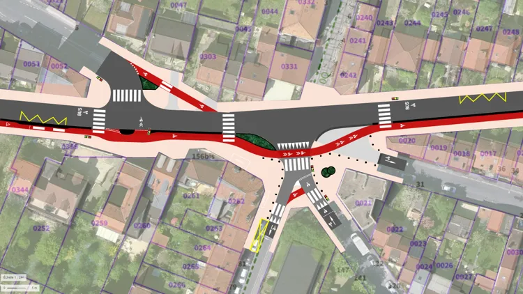 Plan d'intersection Jules Ferry après réaménagement