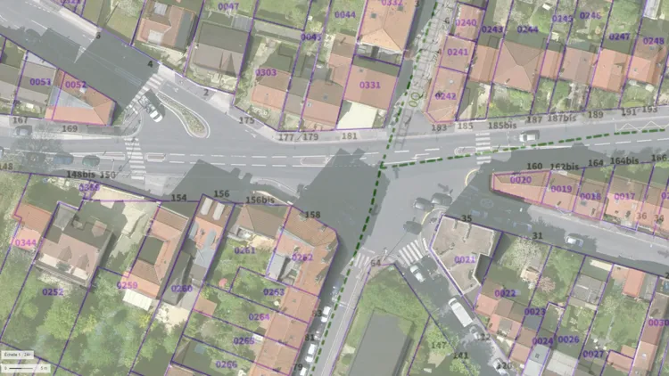Plan d'intersection Jules Ferry avant réaménagement